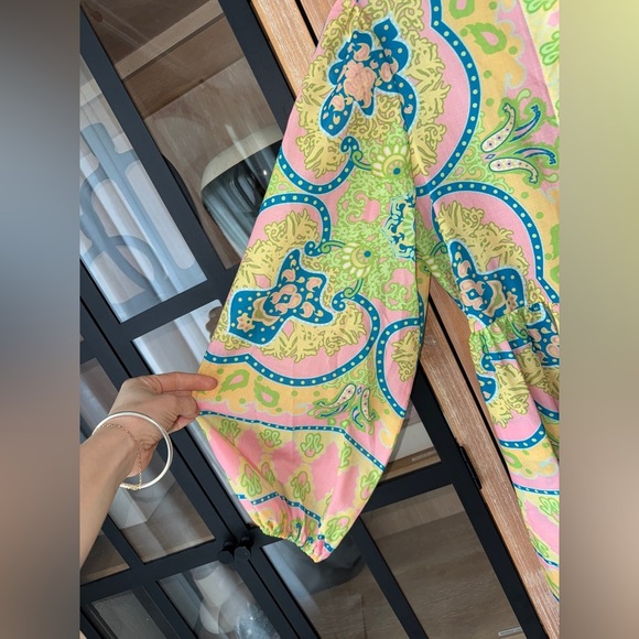 Beulah long sleeve maxi dress button down estelle midi zimmer mann paisley neon - Picture 3 of 10